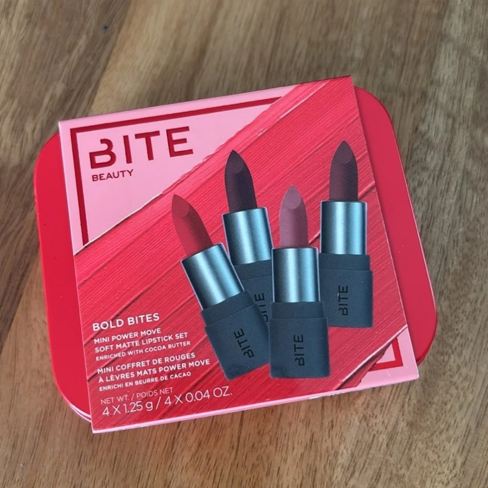 Bite Beauty Bold Bites Mini Matte Lipstick Set 4pc in metal case - Picture 5 of 6